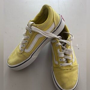 Vans Kids Yellow Canvas Low-Top Sneakers
